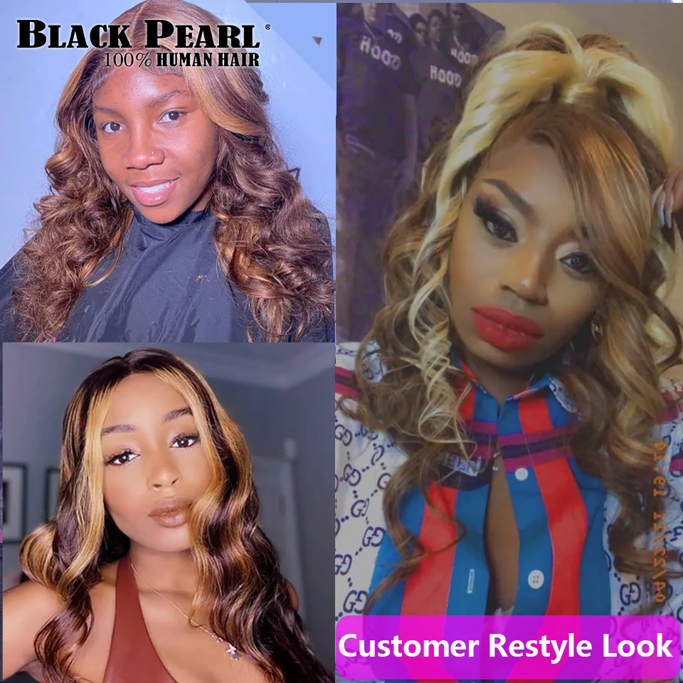 

Factory Highlight Lace Front Human Hair Wigs Brazilian Straight P4/27 Ombre Human Hair Wig For Women 150 Density Lace Front Wig