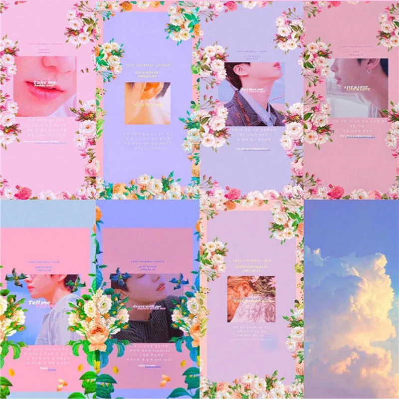 

7 шт. Kpop Bangtan Boys картина «Love Yourself», музыкальный альбом, постеры, искусство, картина, строительный подарок, набор канцелярских принадлежностей