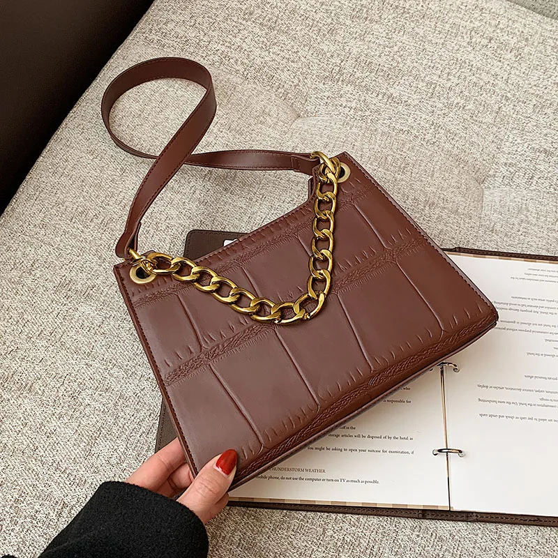 

Stone Pattern Leather Crossbody Pack For Women New Chain Shoulder Bag Female Handbags 2020 Fashion Travel Lady Bag сумка женская