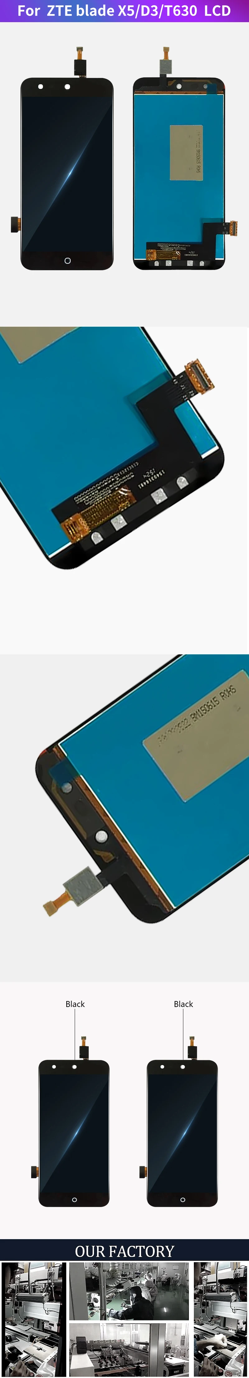 AAA Качество для zte Blade X5 D3 T630 ЖК сенсорный экран дигитайзер дисплей запасные части для D3 T630 дисплей протестирован