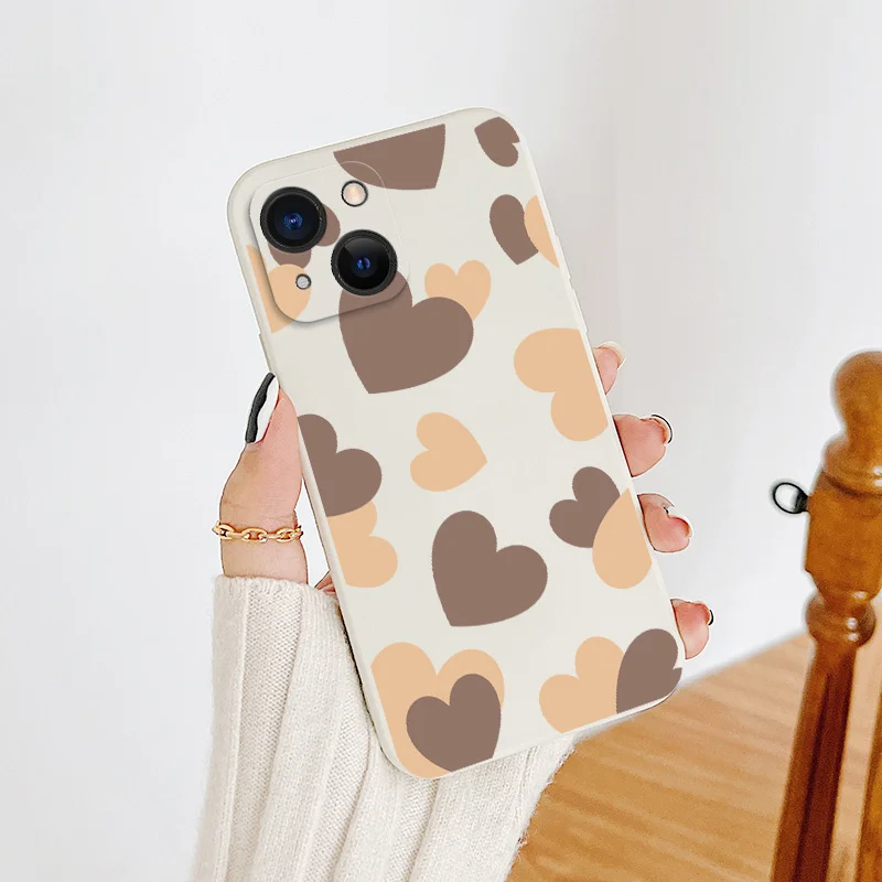 

Sweet Love Liquid Silicone Case For iPhone 13 12 Pro Max Mini 11 Pro Max X XR XS MAX SE2020 8 7 Plus 6 6S Plus Phone Cover Case