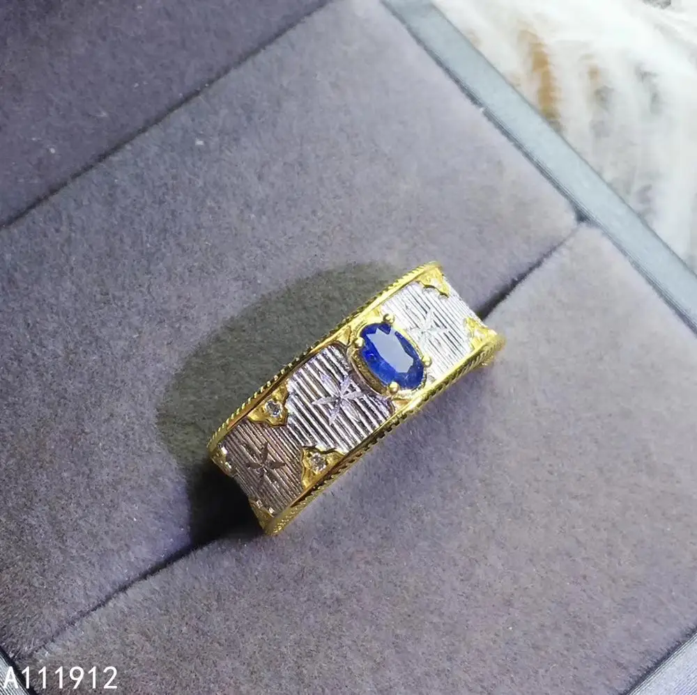 

KJJEAXCMY fine jewelry natural sapphire 925 sterling silver new adjustable gemstone women ring support test popular luxury