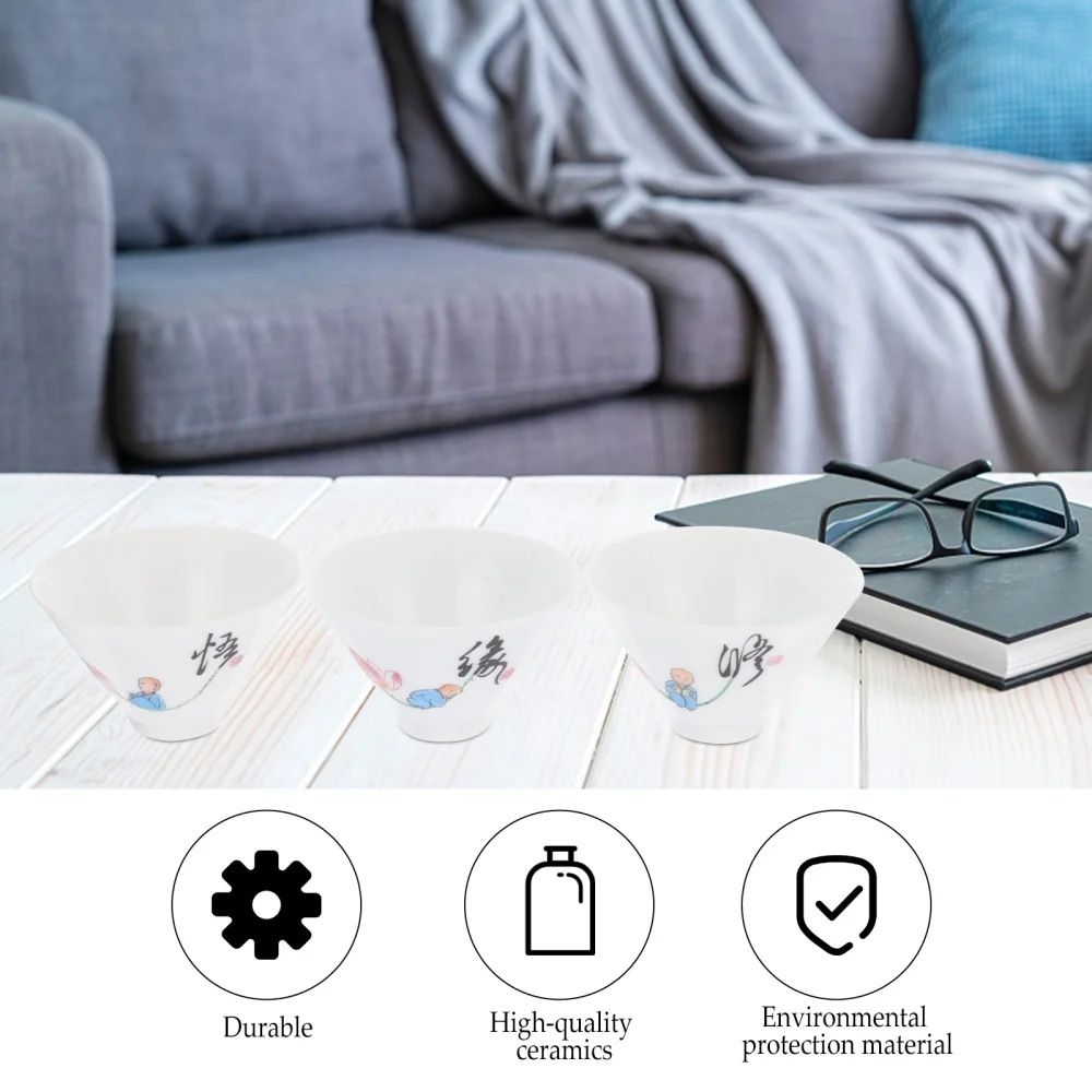 

6pcs Chinese Style Kung Fu Tea Cups Ceramic Teaware Delicate Tea Bowls for Home