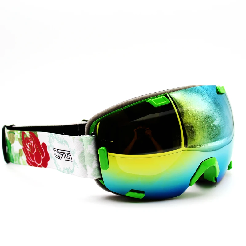 

Floral Band Green Frame Brand New Ski Goggles UV400 Anti-Fog Eyewear Mask Glasses Skiing Men Women Snow Snowboard Goggles