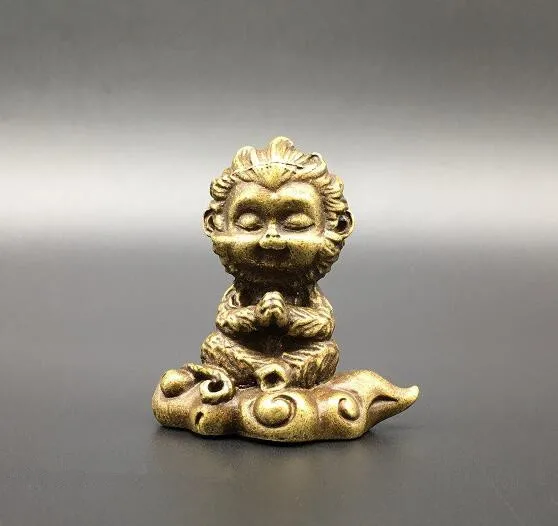 

Китайская латунная маленькая статуя обезьянки короля