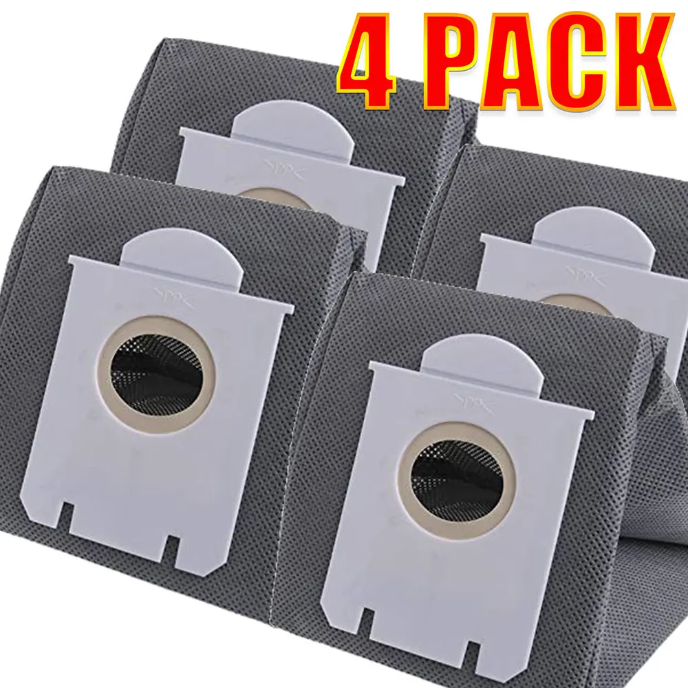 4pcs Моющиеся S-сумка пылесос сумки мешка для сбора пыли Замена для Philips FC9071 FC8134 FC8613 FC8614 FC8220 FC8224 FC8200 - Цвет: 4pcs