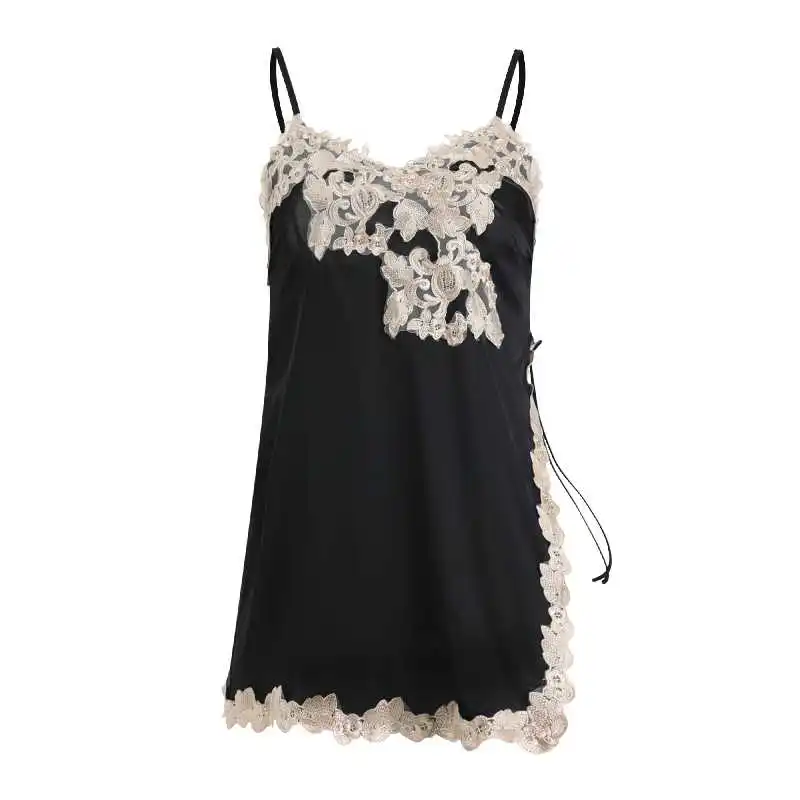 

Private Pajamas Passion Teasing Silk Nightdress Women's Ice Silk Sexy Suspenders Hot Sexy Lingerie Sao Lace Seduction