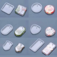 6 pcs keychain epoxy resin mold hanging pendant silicone mould diy crafts jewelry casting mold