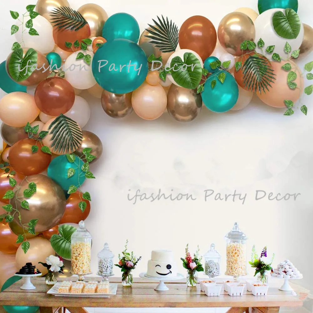 Лесной детский душ украшения зеленый и коричневый Шар АРКА зелень гирлянда