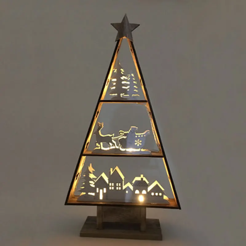 новый год 2020 1 шт. 49 см светодиодный орнамент в форме деревянной елки светится