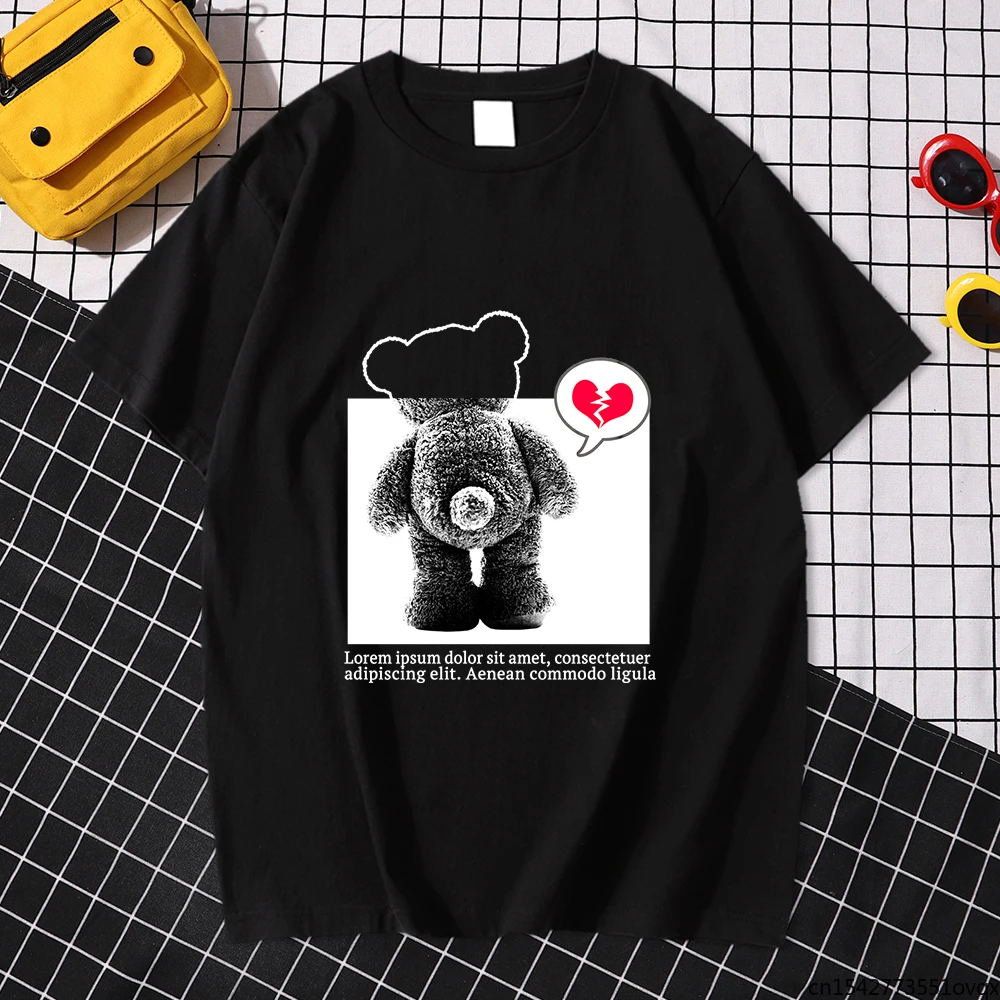 

Lovely Cartoon Toys Bear Printing Mens T Shirts Cool Vintage T Shirt Creativity Oversized Tshirt Vogue Male Clothes