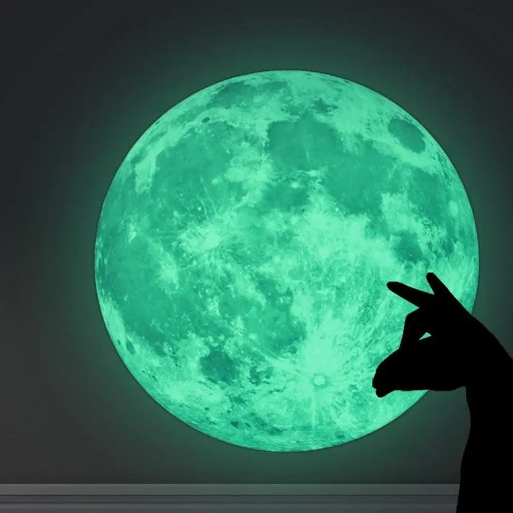 3D Наклейка на стену в виде светящейся Луны 30 см|Наклейки стену| |