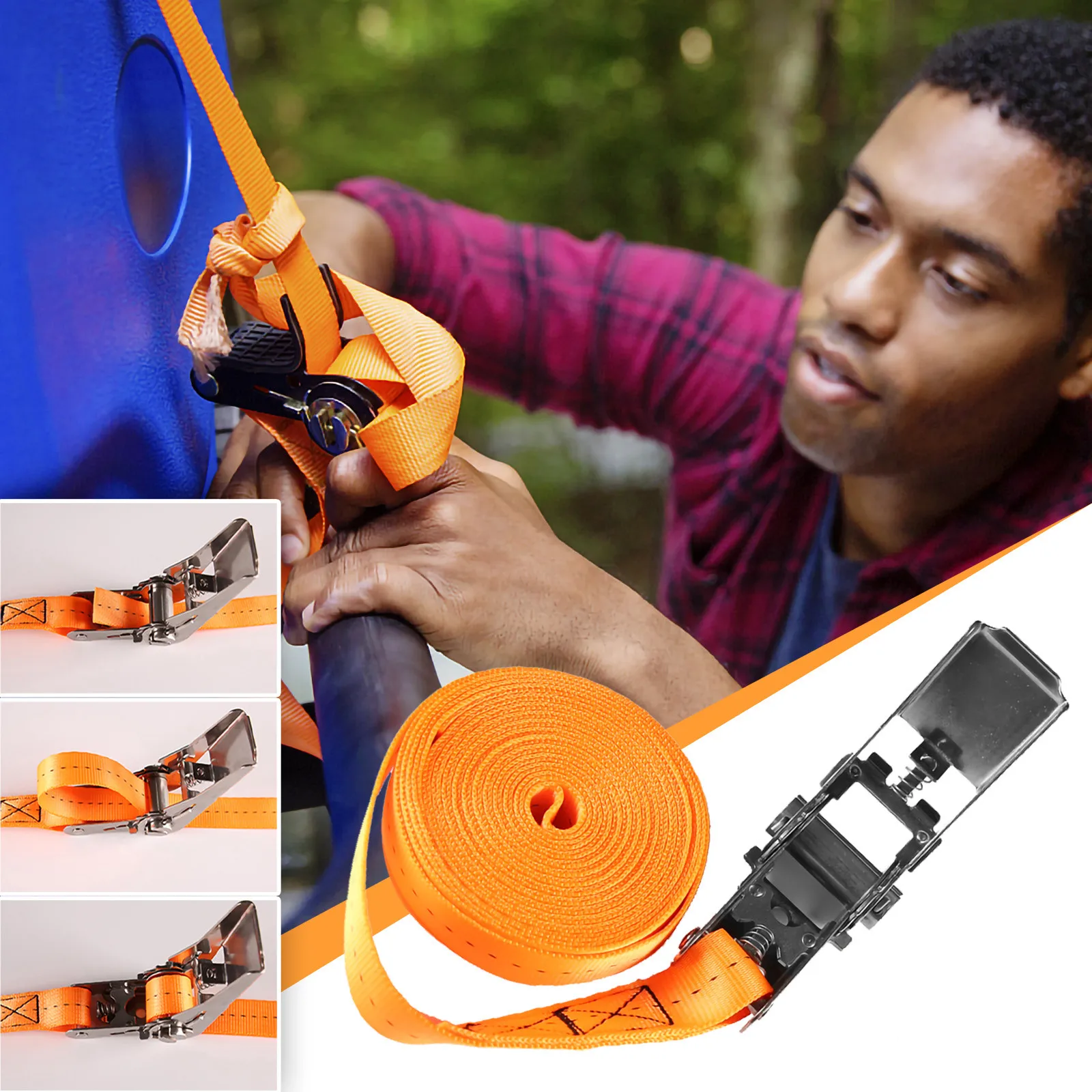 

Binding belt Rope 25mm Luggage Cargo Binding Belt Tensioner Ratchet Stainless Steel Tensioner Camping equipment