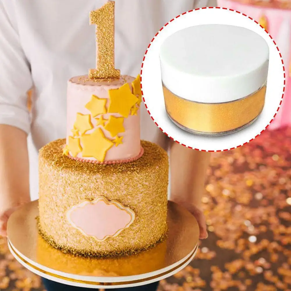 5g съедобный золотой порошок мусс торт Fondant (сахарная) Макарон шоколад Блеск
