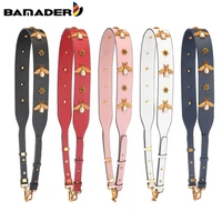 fashion vintage gold metal bee bag strap high quality leather shoulder strap women replacement gg bag parts accessories