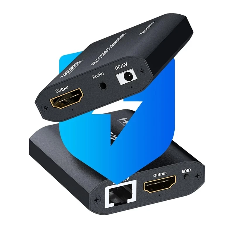 

4K HDMI-compatible Extender 120M with Loop out over cat5e/6 RJ45 LAN Ethernet cables Audio Kit EDID for PS4 apple TV PC laptop