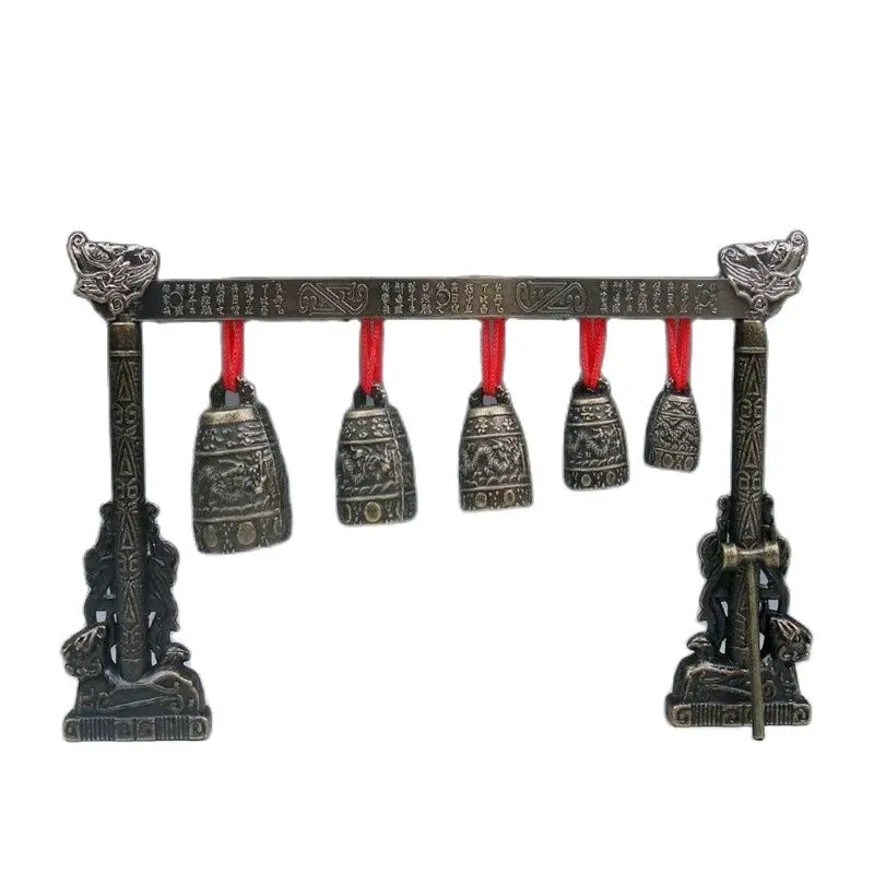 

10" Set Metal Dragon Arch Chinese FENG SHUI Chime Bells Gongs Home Decor NEW