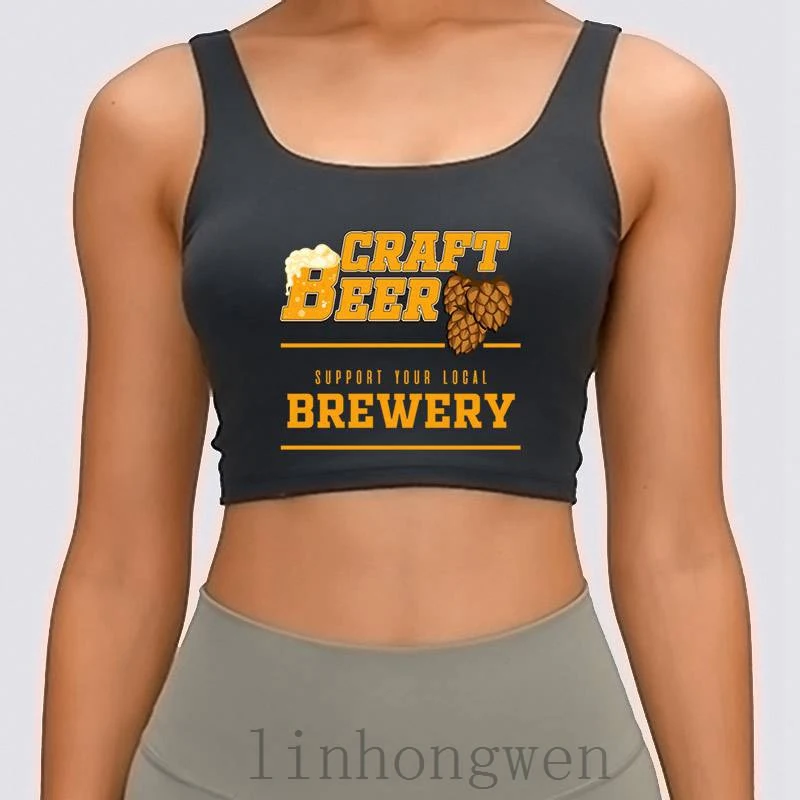

Ремесло Beercraft Brewerycraft Brewingbeer Для женщин топ на бретелях, комплект весенней по индивидуальному заказу S-XL анти-морщинки тренд Юмор укороченный ...
