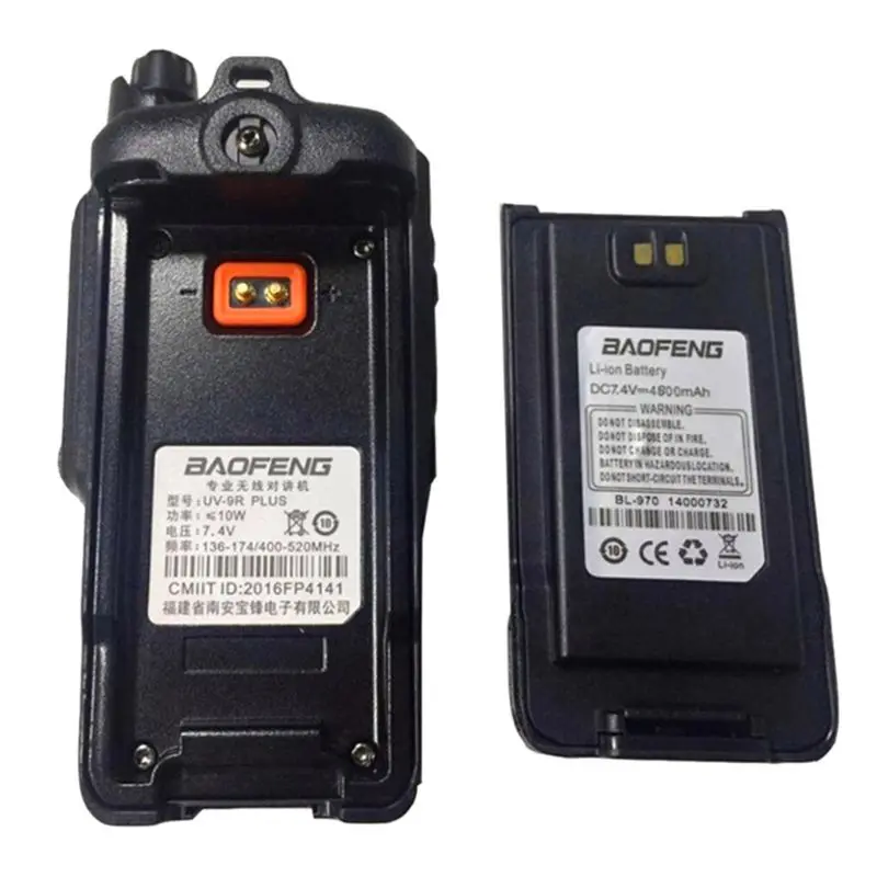 Новинка, высокая мощность, обновленная, Baofeng UV-9R plus, водонепроницаемая рация, 10 Вт, для двухсторонней радиосвязи, дальность действия 10 км, 4800 мАч, uv 9r plus