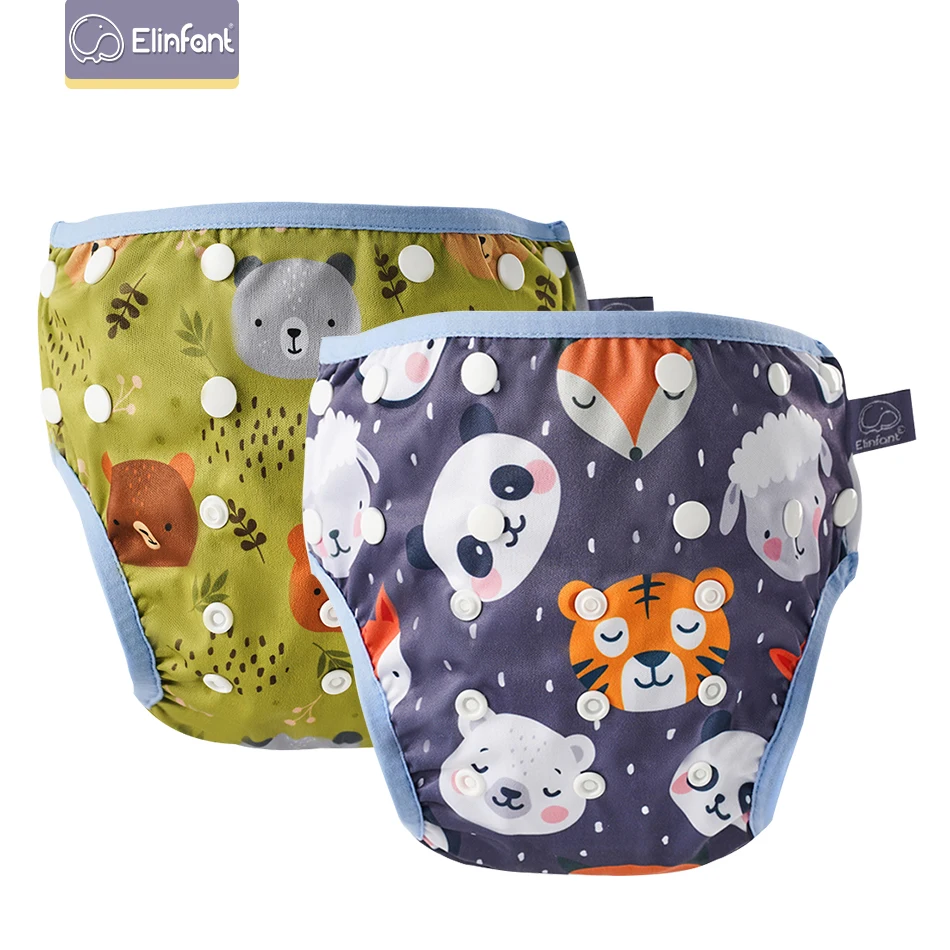 

Elinfant 2pcs set coffee mesh cloth inner swimming diapers waterproof breathable reusable swimming diapers