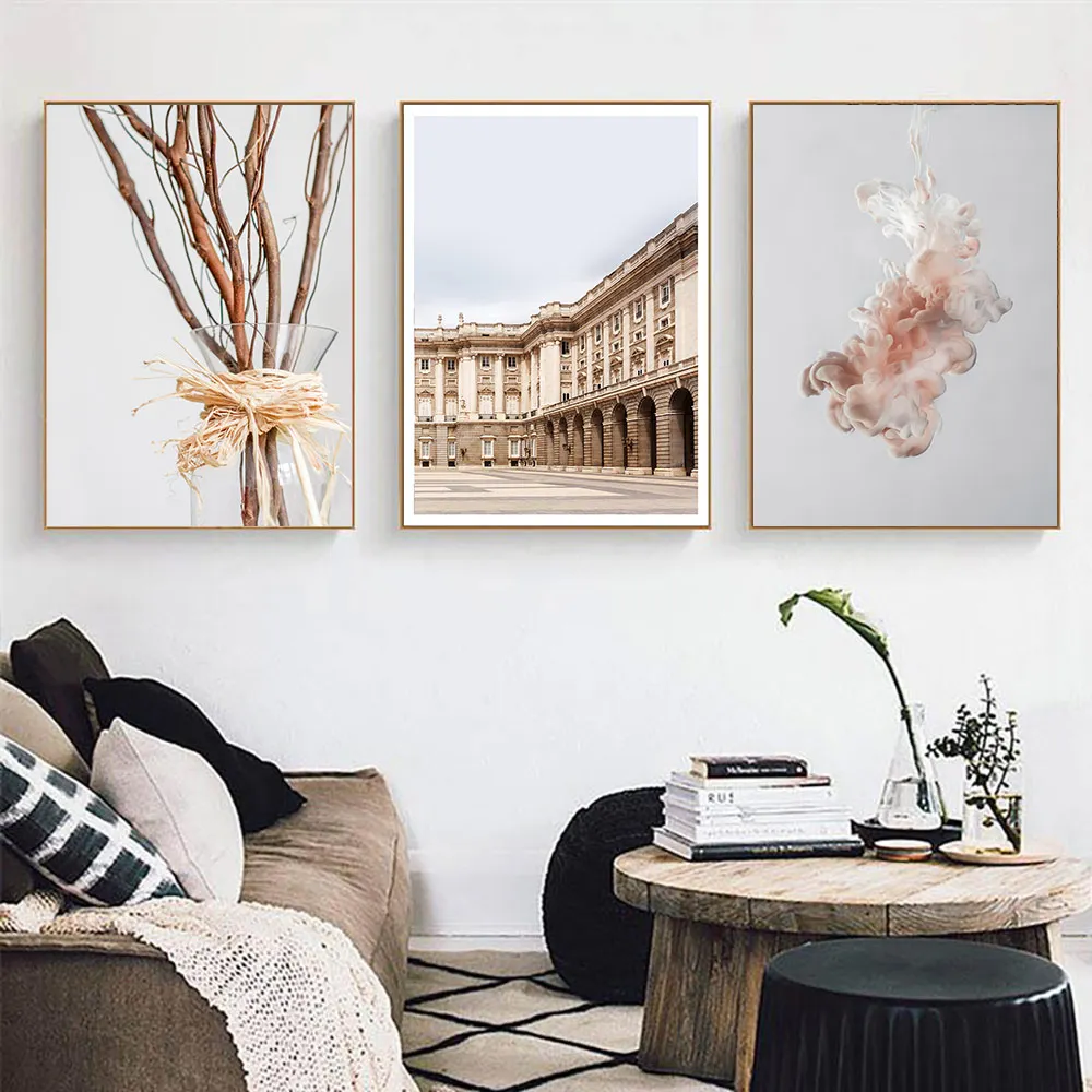 

Quotes Pictures Wall Art Canvas Painting Posters Landscape Wall Pictures Building Poster Nordic Flower Wall Poster Unframed