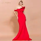 Женское вечернее платье-русалка, простое винтажное длинное платье с одним открытым плечом, без рукавов, для выпускного вечера, 2021