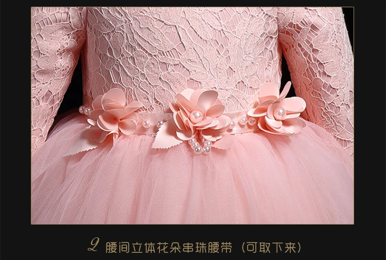 Fashion Lace Toddler White Red Pink Ball Gown Kids Girls Party Winter Dress Clothes for Children 12month To 9 10 12 Years | Детская