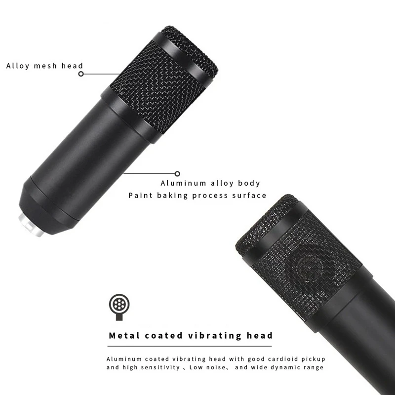 Студийный конденсаторный микрофон с амортизирующим креплением для сетевого