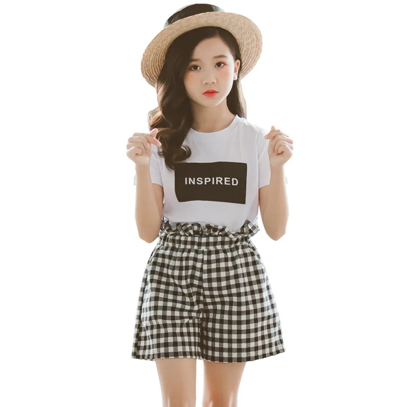 Комплект летней одежды для девочек подростков 2019 комплект из двух предметов