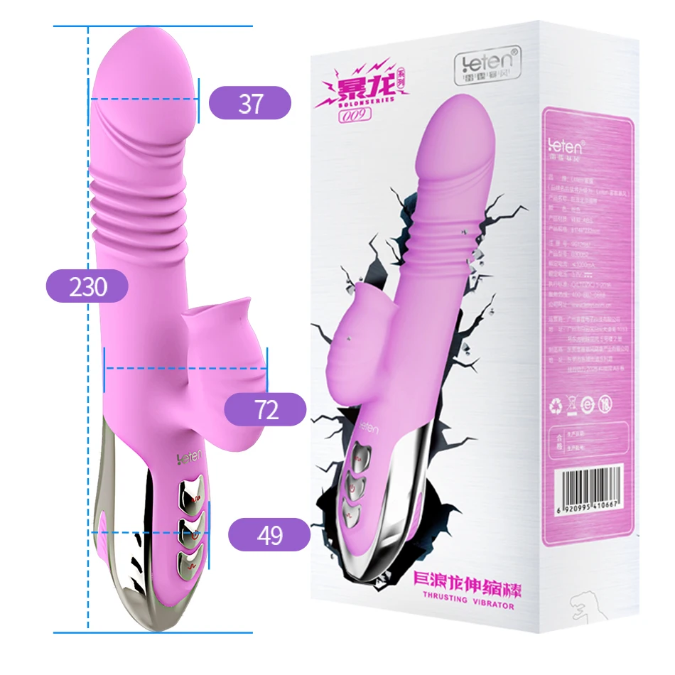 Leten Sex Toys for Woman Sucker Vibrator Heating Automatic Telescopic DildoTongue Licking Clit Orgasm Vaginal G Spot Massage | Красота и