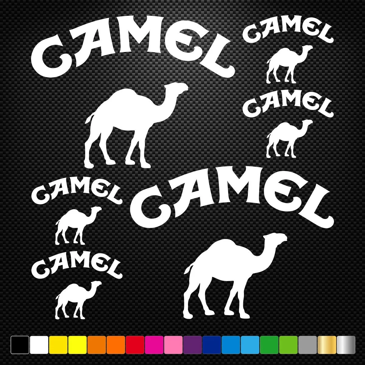 

For 1Set CAMEL 12 Stickers Autocollants Adhesifs Auto Moto Voiture Sponsor Marques