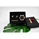 Наручные часы, мужские кварцевые часы, мужские лучшие бренды, роскошные известные наручные часы, деловые кварцевые часы, запонки, зажим для галстука, подарочный набор в коробке