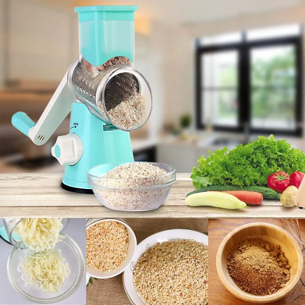 Ручная овощерезка Настольный барабан круглый мандолин ломтерка лук картофель