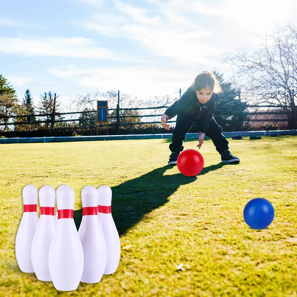 

1 Set Colorful Bowling Kit Indoor Outdoor Sports Bowling Games (White)