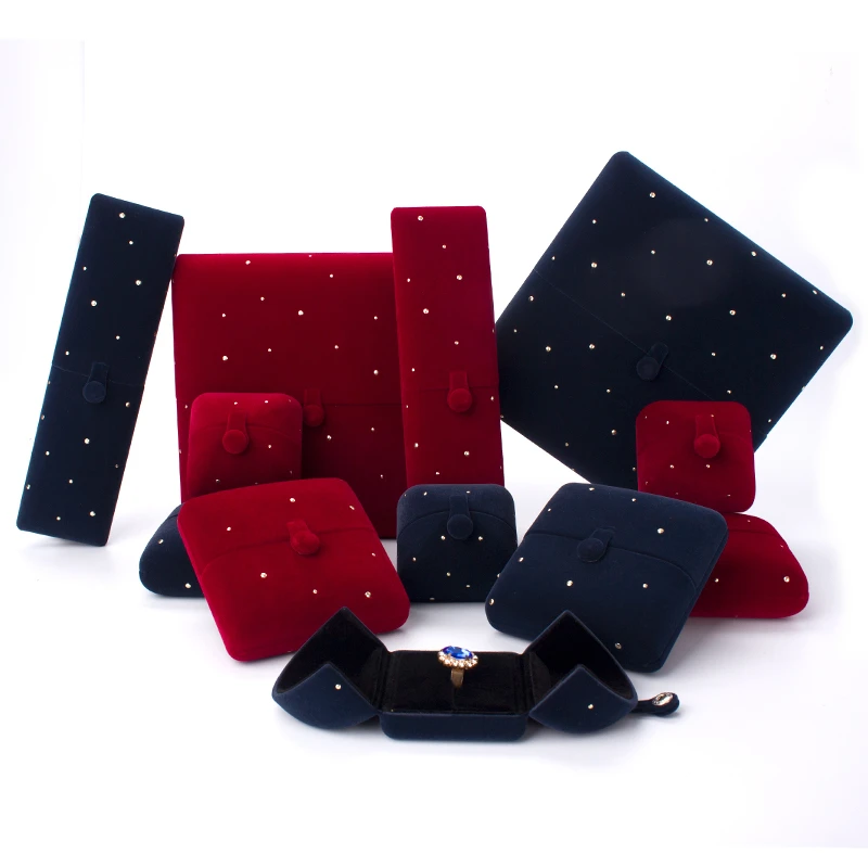 High Quality Red Velet Bracelet Jewelry Packaging Gift Box For Female Earrings Wedding Ring Pendent Display Storage Case Holder