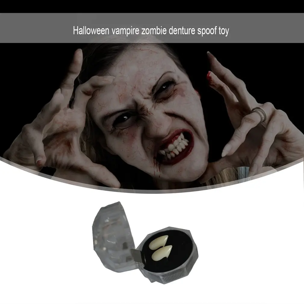 2 шт. Косплей Хэллоуин зубные протезы зомби вампир зубы Призрак Дьявол клыки