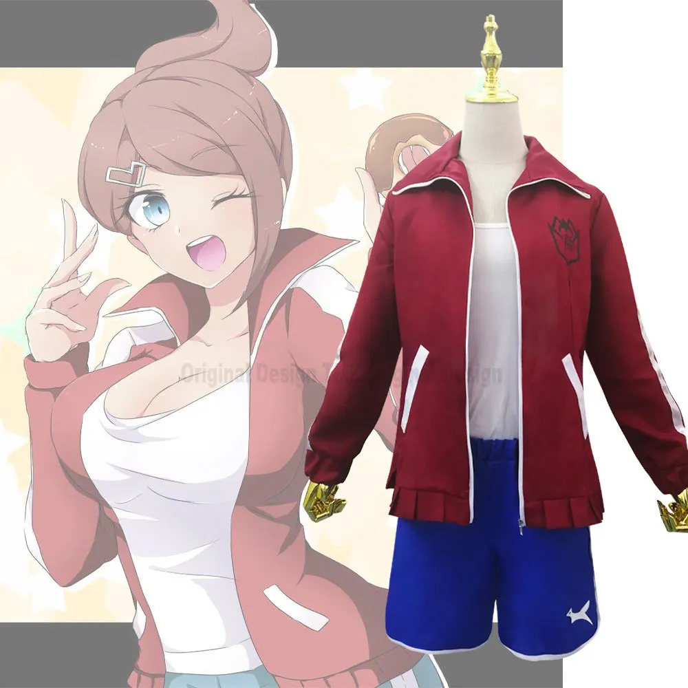 

Dangan Ronpa Danganronpa Cosplay Aoi Asahina Uniform Wine Red Shorts For Women Girls Anime Halloween Party Cosplay Costumes wig