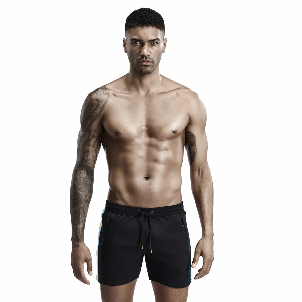 Men's Summer Home-wear Casual Shorts Rainbow Striped Comfortable Sweatpants Jogger Fitness Trousers Sexy Men Hot Sell | Мужская