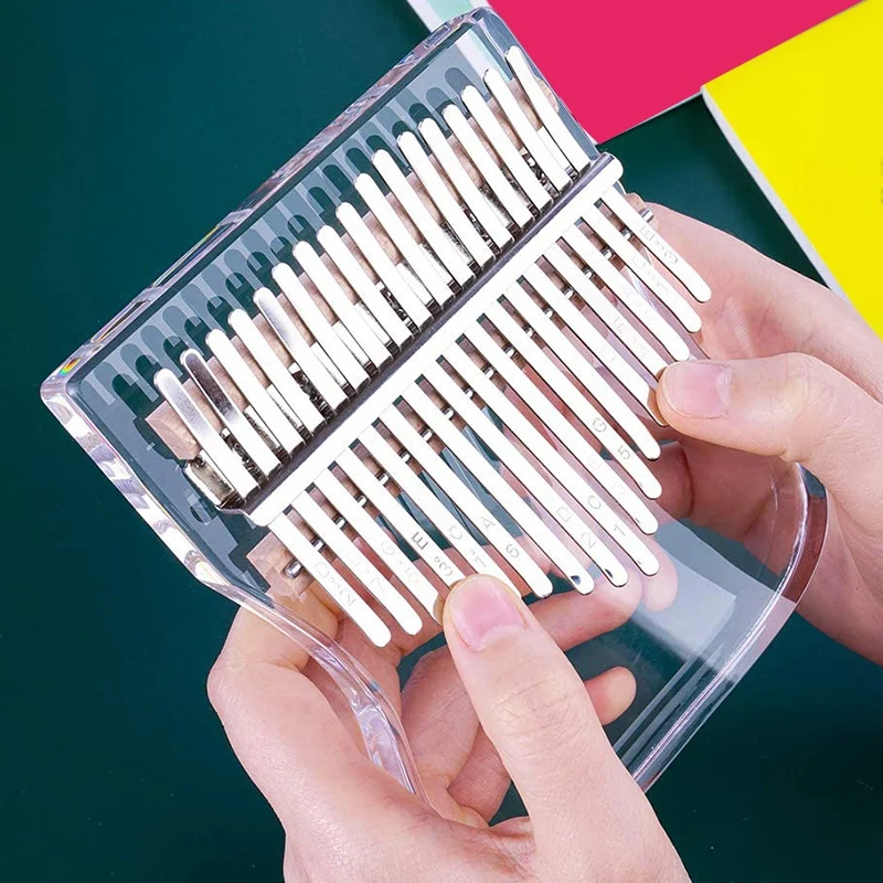 

17 Keys Kalimba Thumb Piano Transparent Acrylic With Carry Bag,Musical Gifts For Kids Adult Beginners