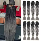 Alororo афро черный серый Омбре плетеные волосы 24 дюйма 368 шт.упак. синтетические накладные волосы для Джамбо косы волосы оптом