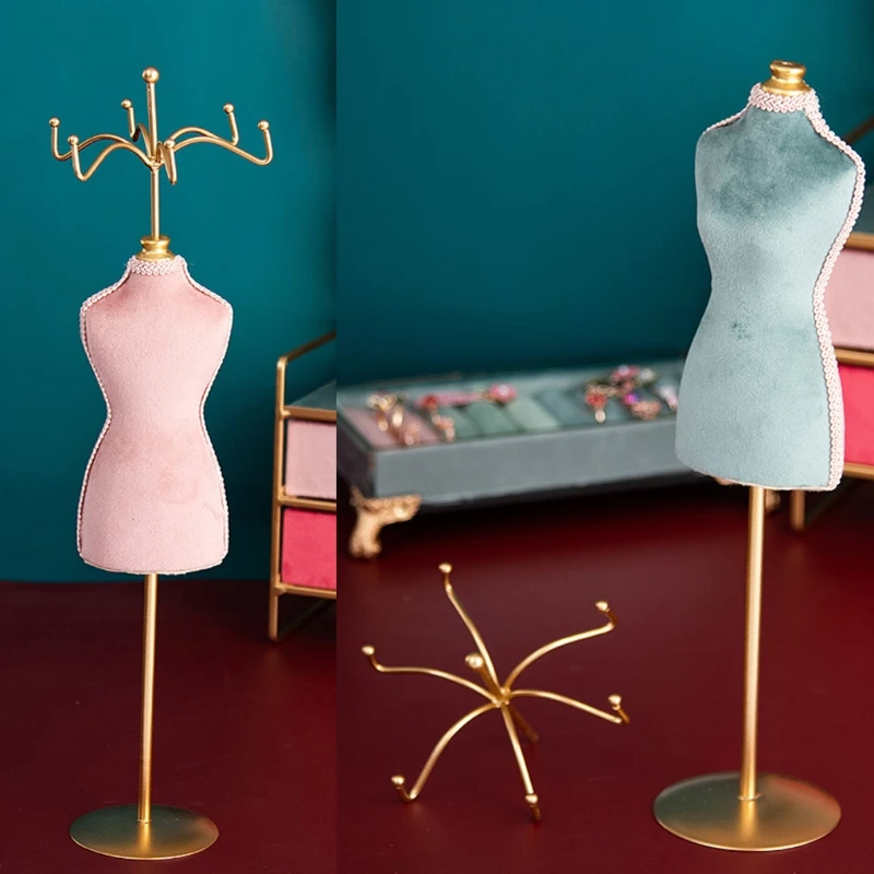 Синяя бронзовая Подставка для ювелирных изделий блестящий манекен Женская