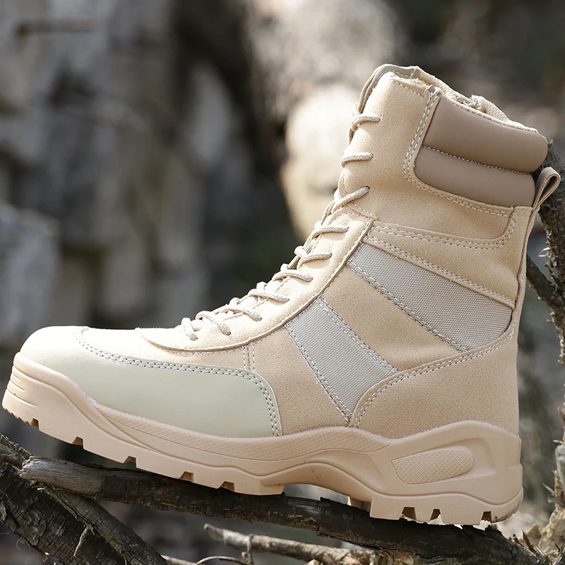 Ботинки мужские кожаные военные тактические водонепроницаемые черные | Спорт и