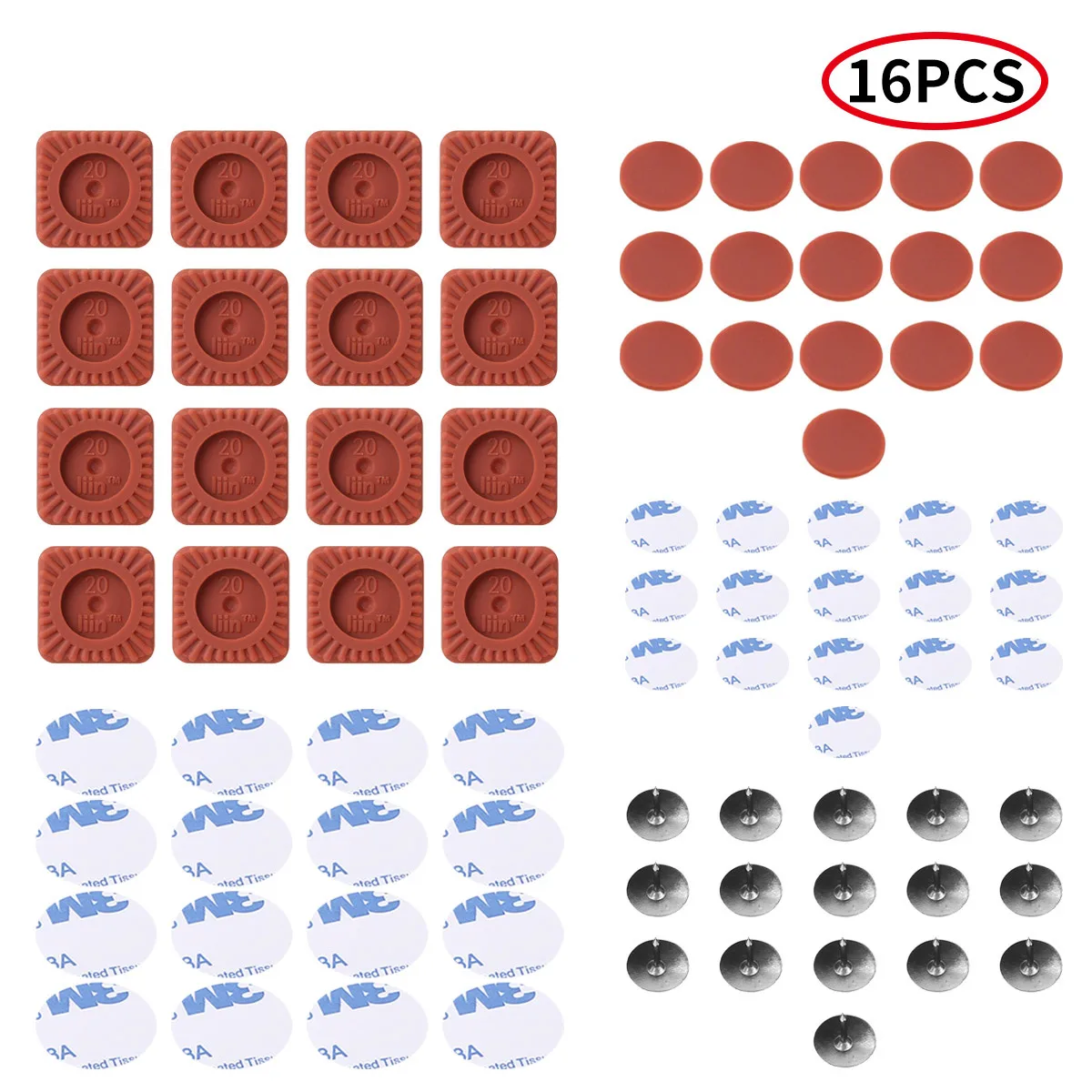 

16Pcs Furniture Leg Pads Kit Heavy Duty Furniture Cups Nail-on Slider Glide Pad Floor Protector for Wooden Chair Tables Leg Feet