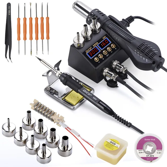 Паяльная станция 2 в 1 750 Вт с ЖК дисплеем|Термофены| |