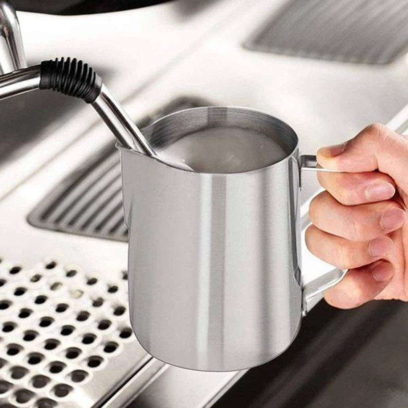 

Espresso Steaming Pitcher Set 20OZ/600Ml Measurement Inside Stainless Steel Milk Frothing Cup -for Espresso Machines