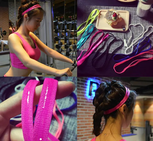 Женская повязка для волос двойная спортивная на голову с противоскользящей