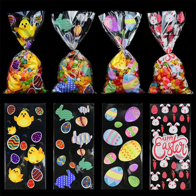 50 шт. пасхальные Пластик сумки упаковочный пакет для выпечки Рождественский