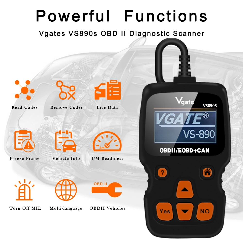 Автомобильный считыватель кодов Vgate VS890S инструмент для диагностики автомобиля OBD