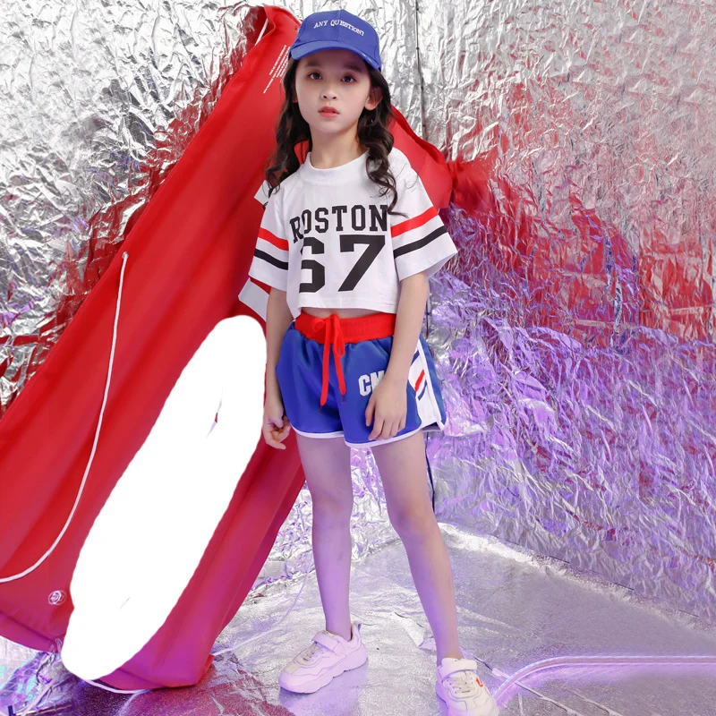 Детская модная укороченная толстовка рубашка Женская Одежда для танцев костюм