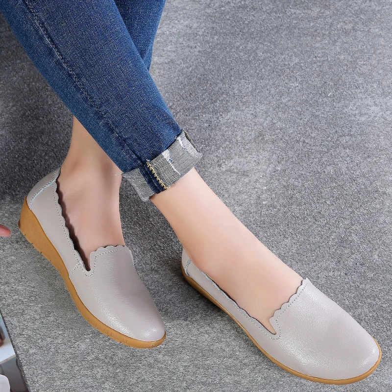 WeiDeng/Женская обувь для отдыха из натуральной кожи Обувь в стиле ретро на плоской